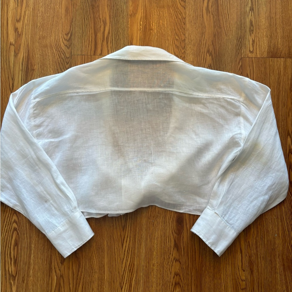 Zara cropped linen shirt - Picture 5 of 9